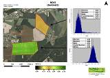 Mapa indexu NDVI ze satelitu Sentinel 2